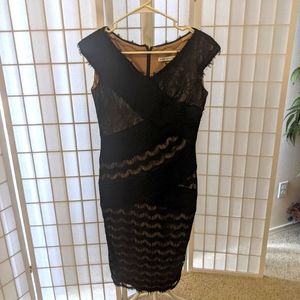 GINA BACCONI Midi Ruffle Dress